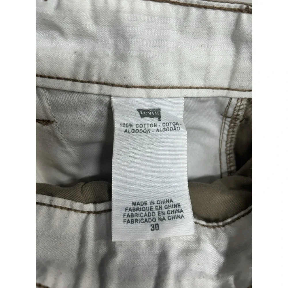 Levi's Men's Beige Cotton Canvas Cargo Shorts Zip Closure Cargo Pockets s 30